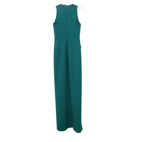 Cinq à sept phoenix deep v-neck gown in Emerald size 00 Retail $695 - Picture 4 of 11